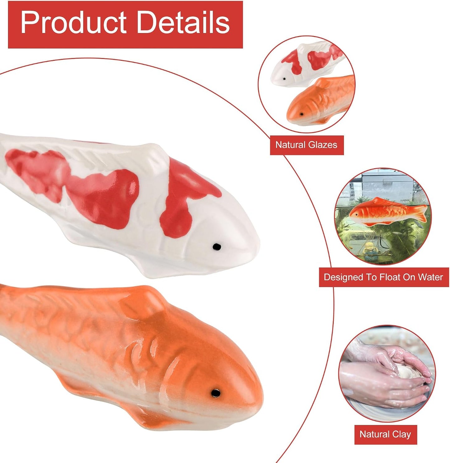 Juego 2 peces cerámica para acuario y jardín de hadas