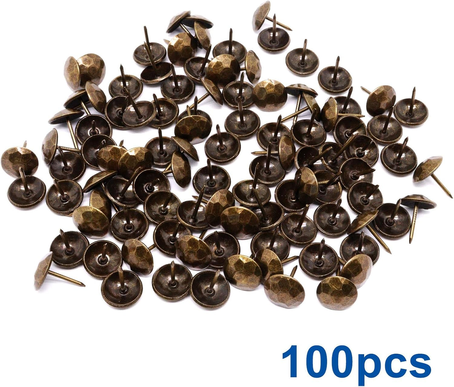 100 Tachuelas Tapicería Metal Bronce 0.59x0.78pulg