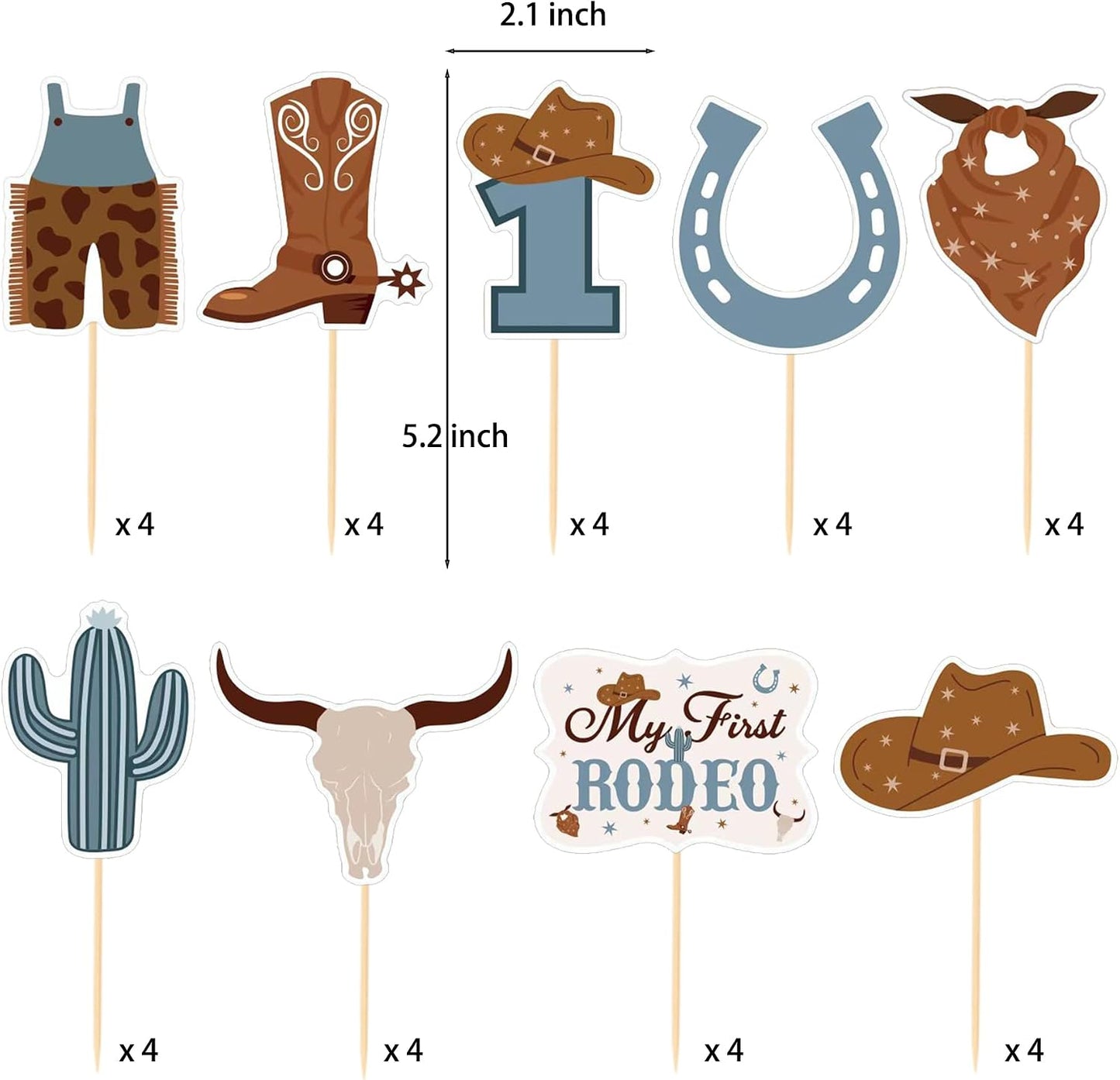 Decoración cupcakes fiesta vaquero occidental para niños