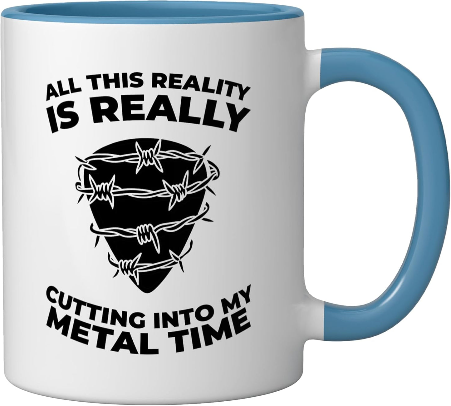 Taza Cerámica Rock Metal Azul/Blanco