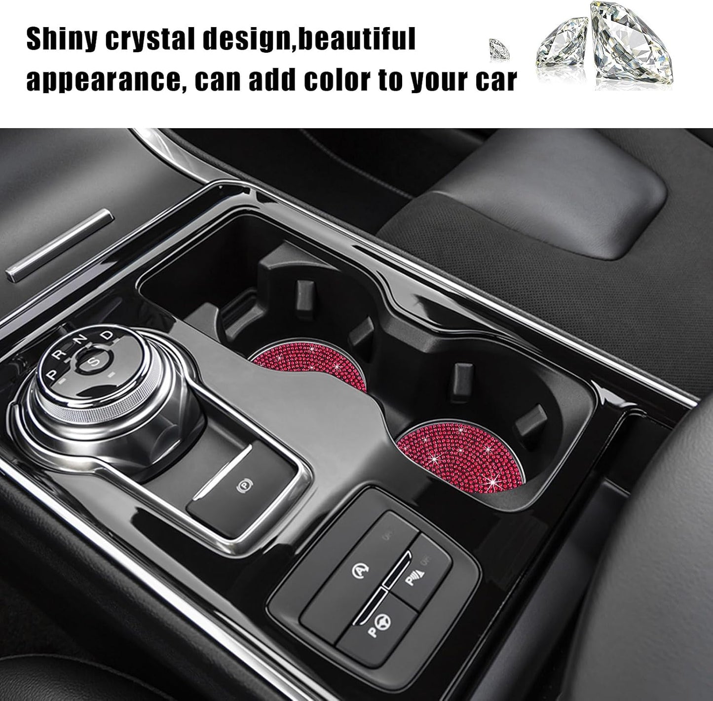 2 Tapetes Auto con Cristales Strass Antideslizantes