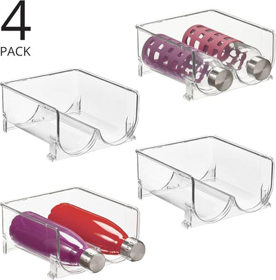 Organiz. plástico para 2 botellas hogar cocina 4uds transparente