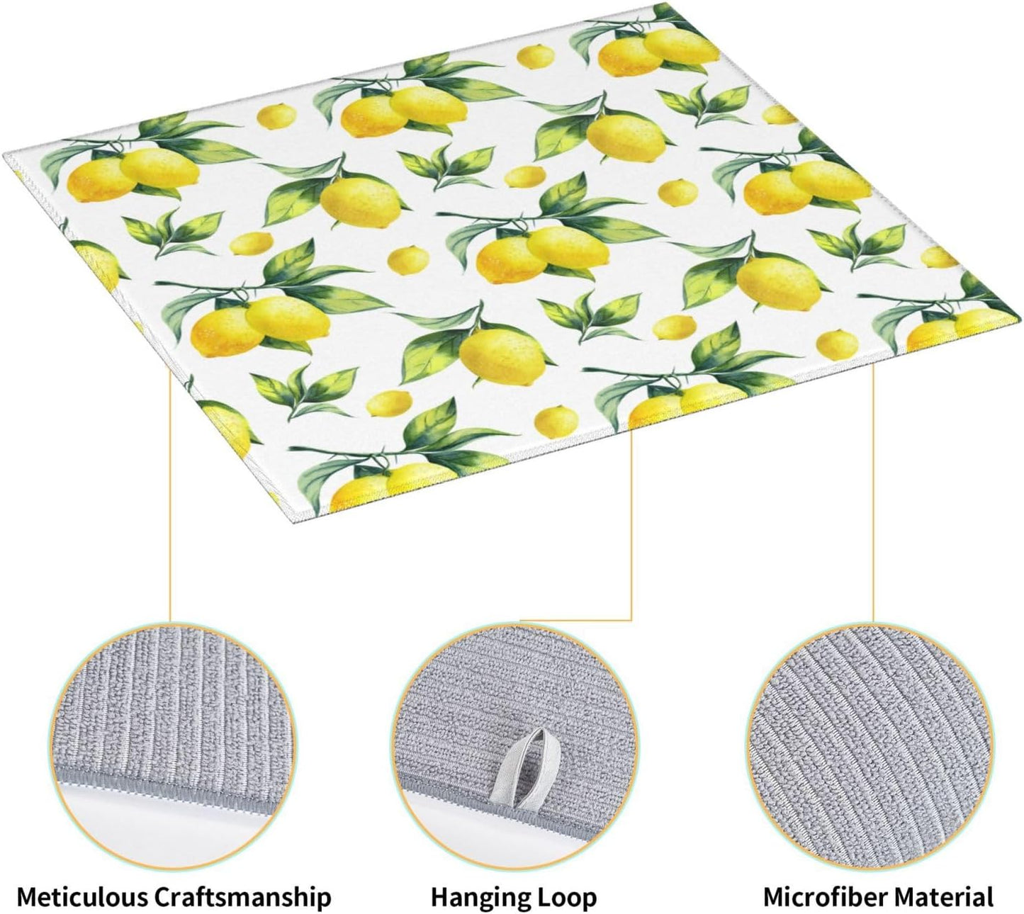 Tapete secado platos microfibra 16x18pulg amarillo