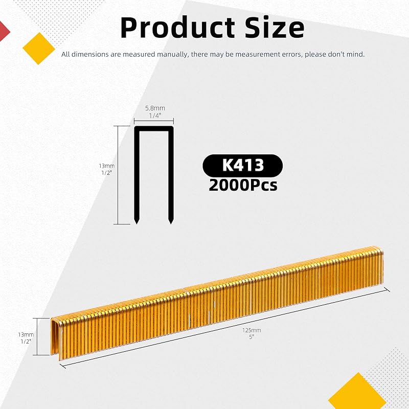 2000 Grapas Corona Estrecha 1/2pulg Doradas Galvanizadas