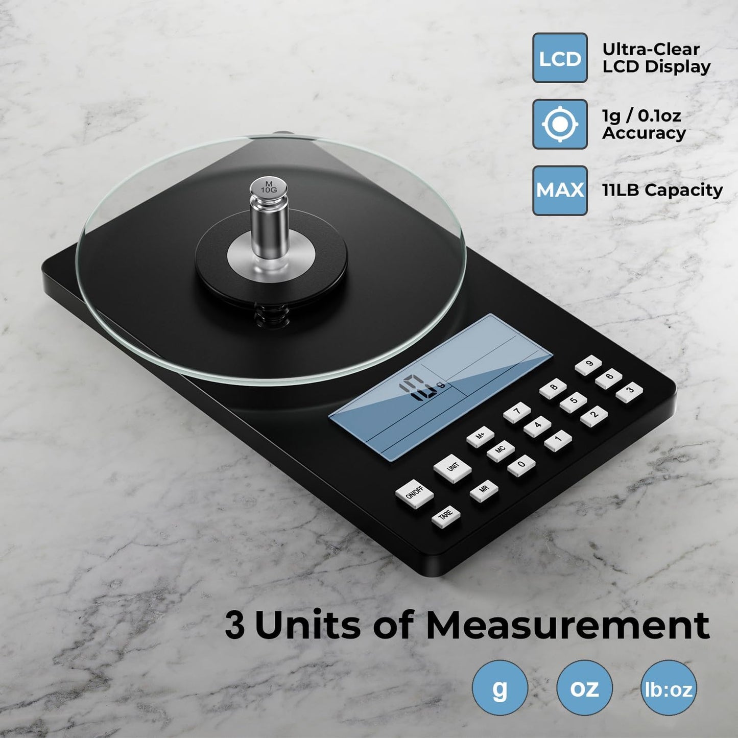 Báscula alimentos con calculadora nutricional 11lb para fitness
