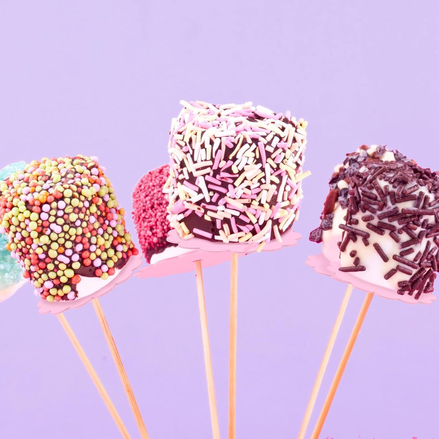 100 Tableros Festoneados Rosa 2pulg para Cupcakes