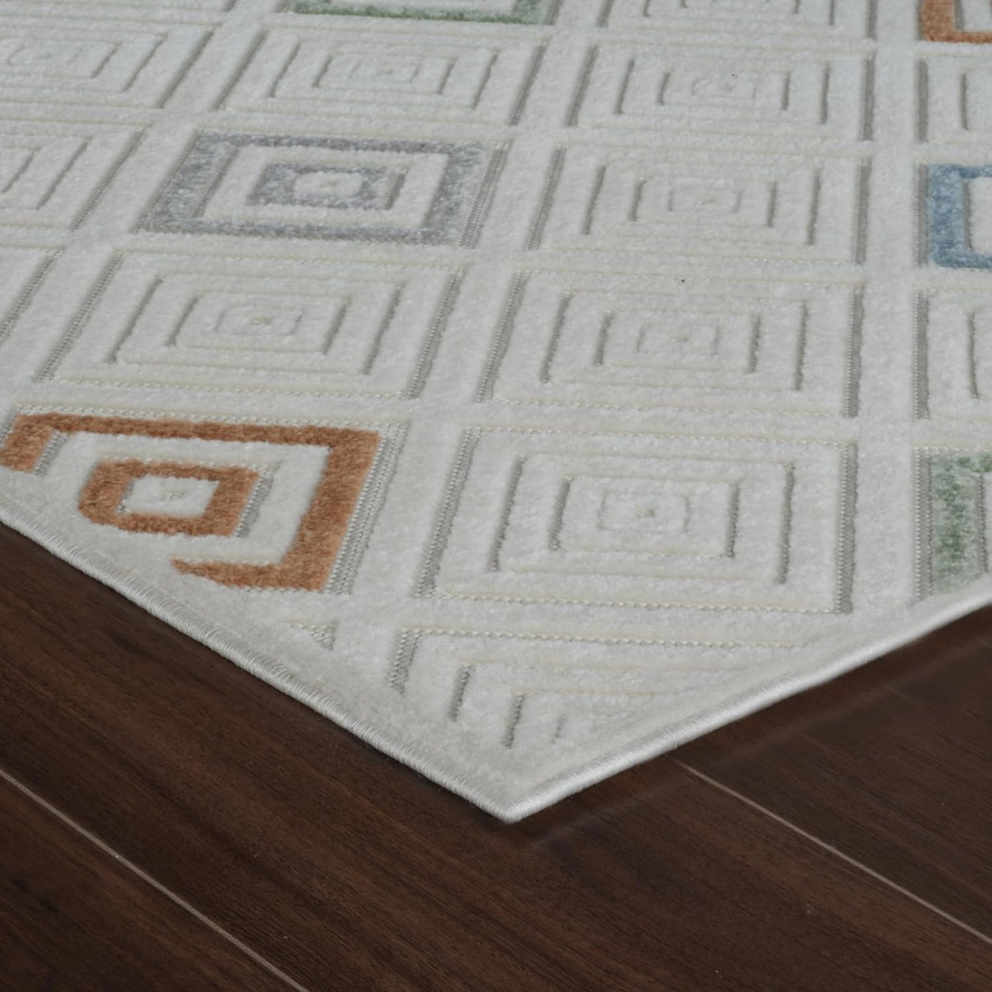 Alfombra abstracta beige 5x7pies interiores exteriores