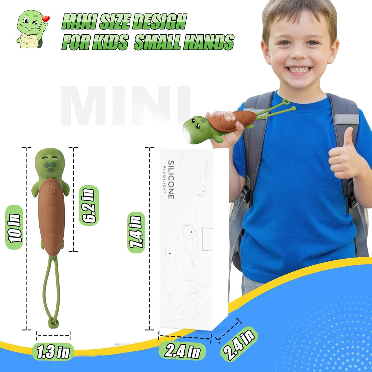 Linterna tortuga led recargable para niños acampar