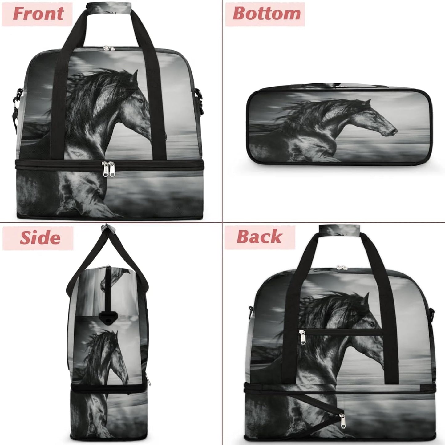 Bolsa viaje plegable expandible con compartimento zapatos