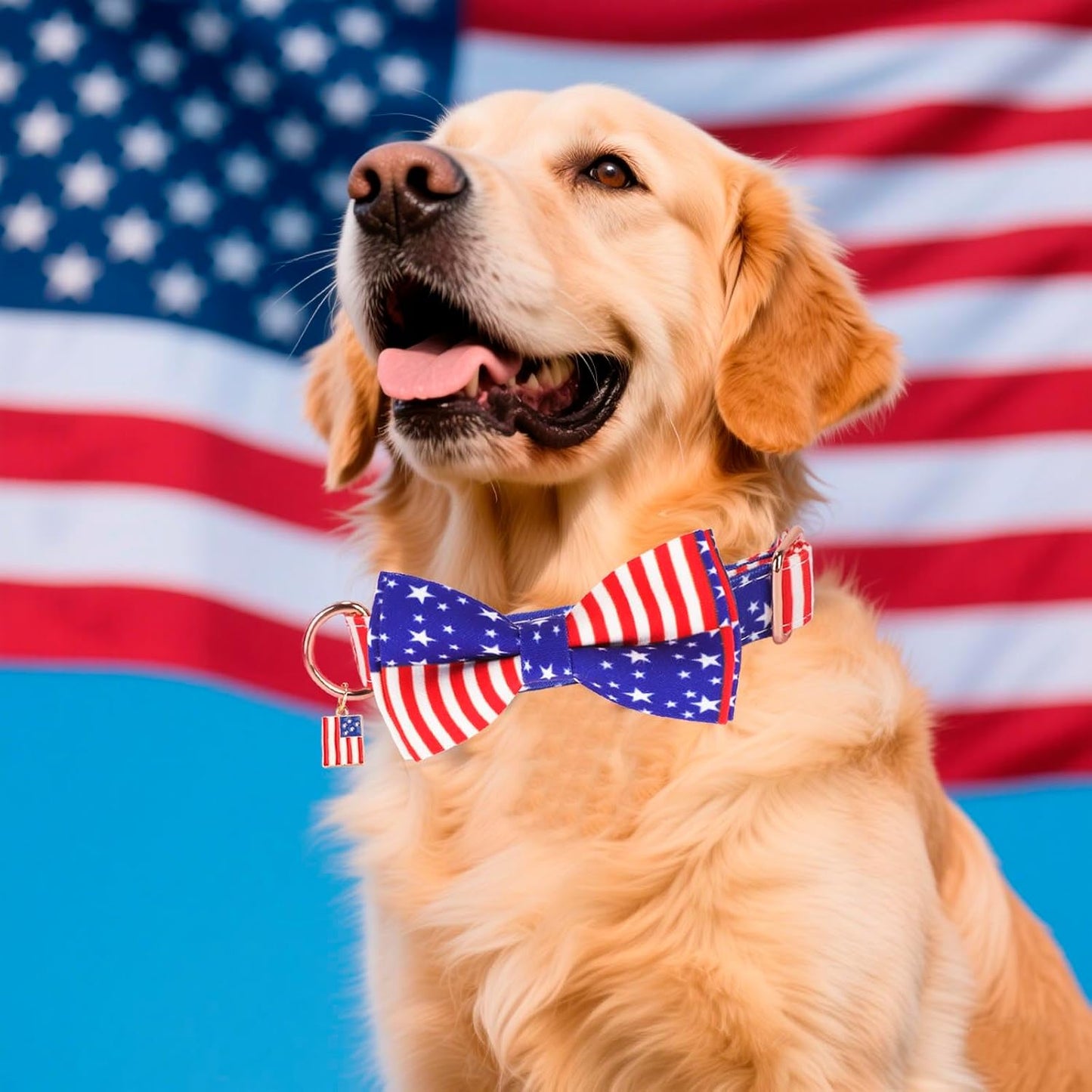 Collar perro bandera USA corbatín ajustable tamaño M