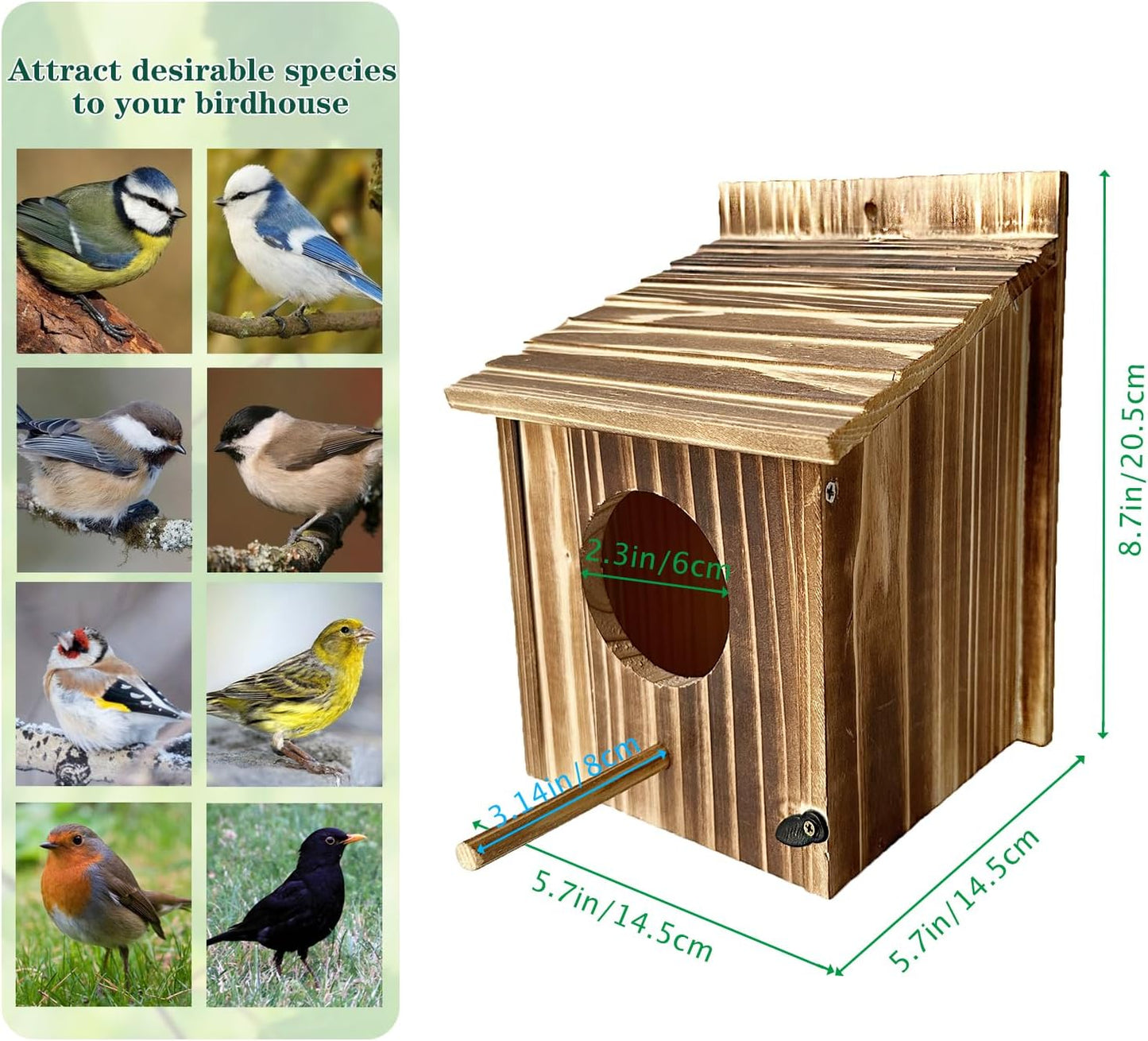 Casa pájaros madera colgar jardín decoración patio