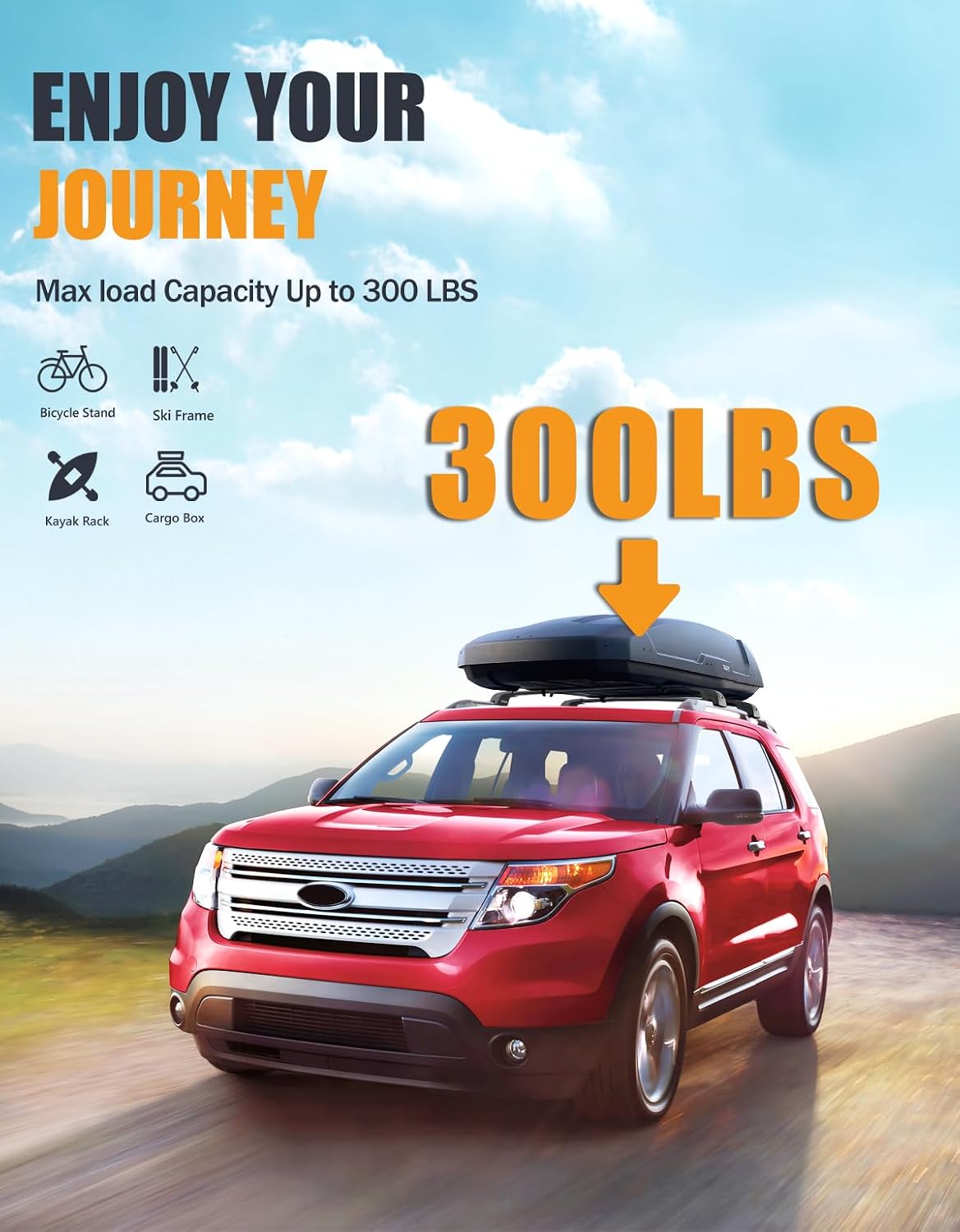 Barras techo bloqueables 300lb comp Ford Explorer