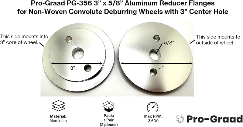 Rueda desbarbado convoluto 3x5/8 pulg aluminio