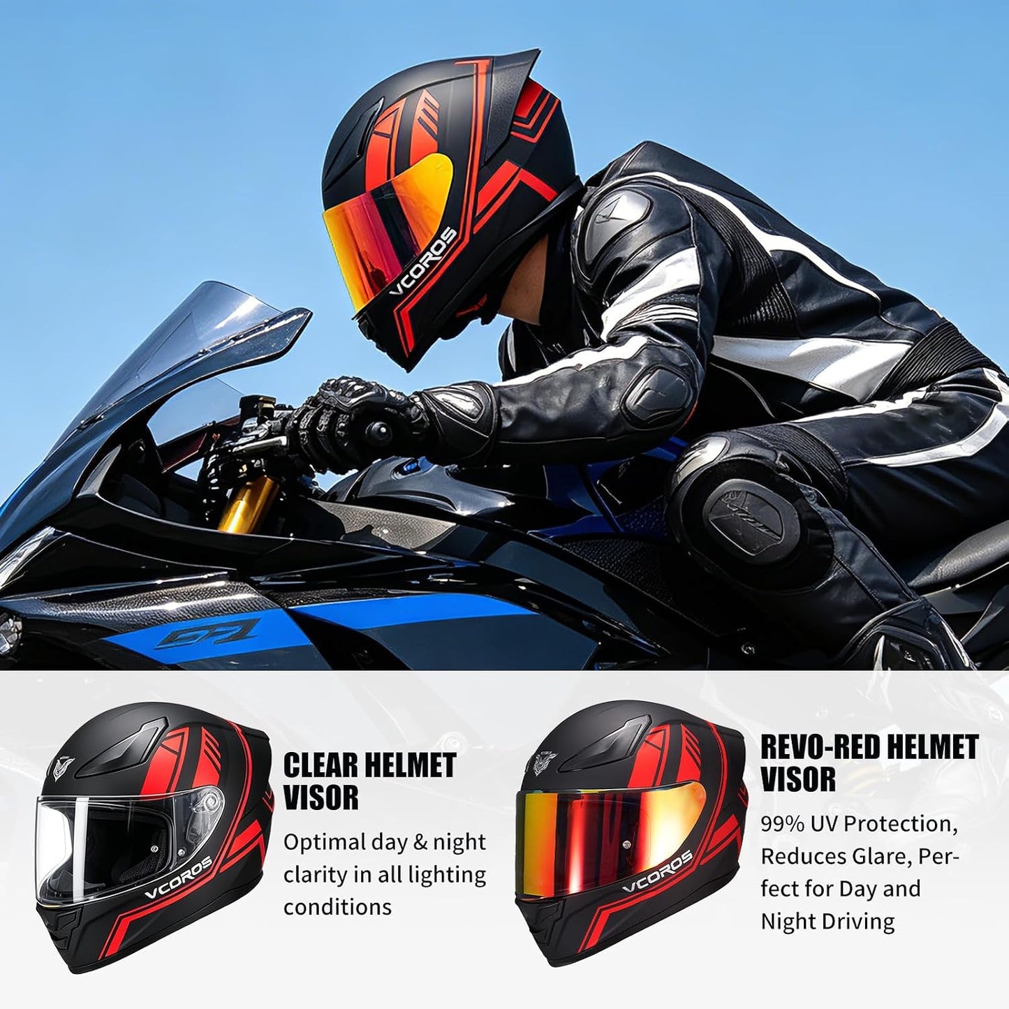 Casco integral motocicleta unisex aprobado DOT WS-609