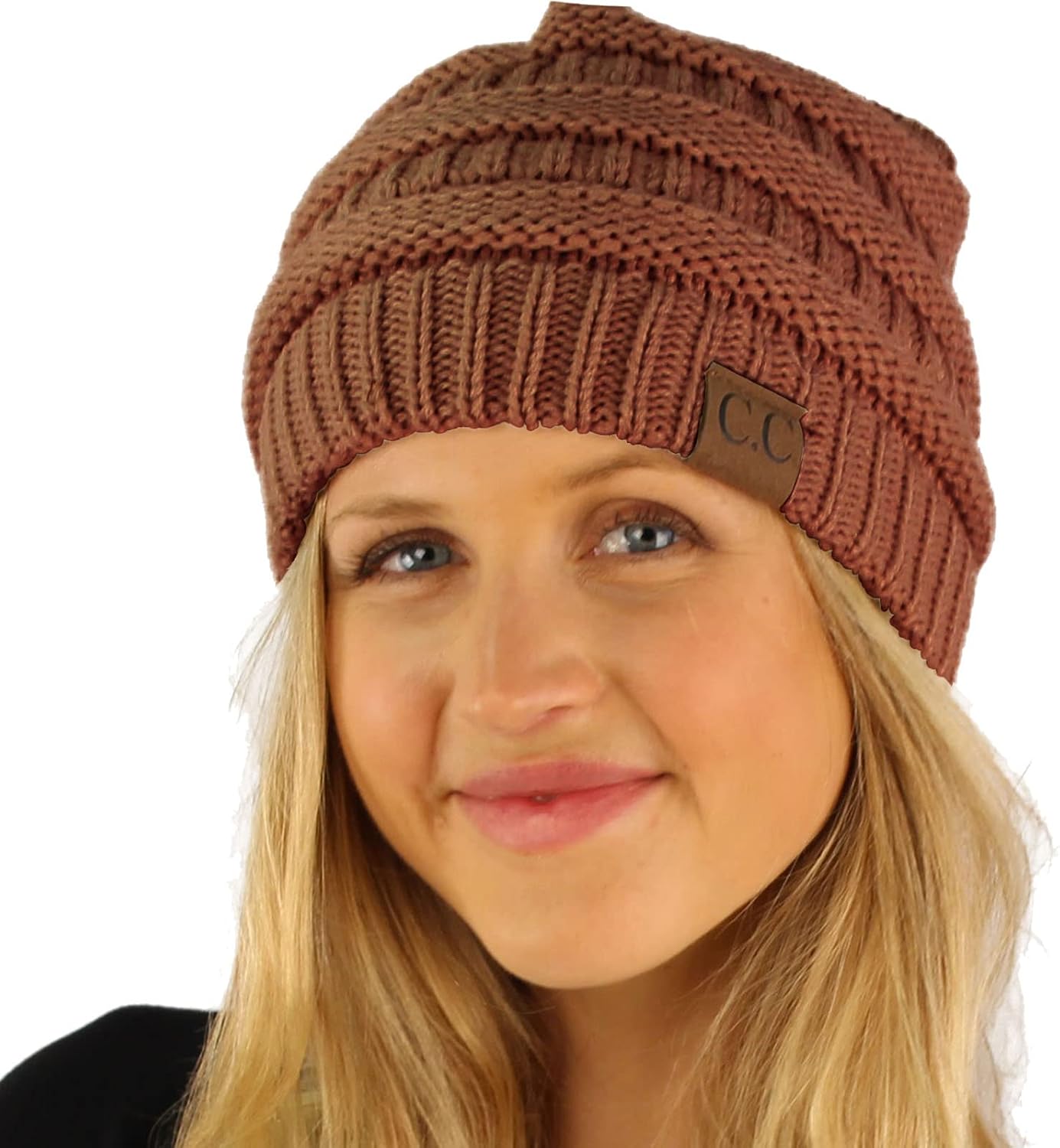 Gorro tejido cable grueso estirable invierno otoño