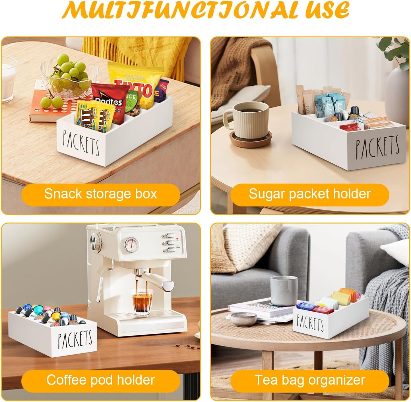 Organiz. madera 5 compartimentos para especias y condimentos