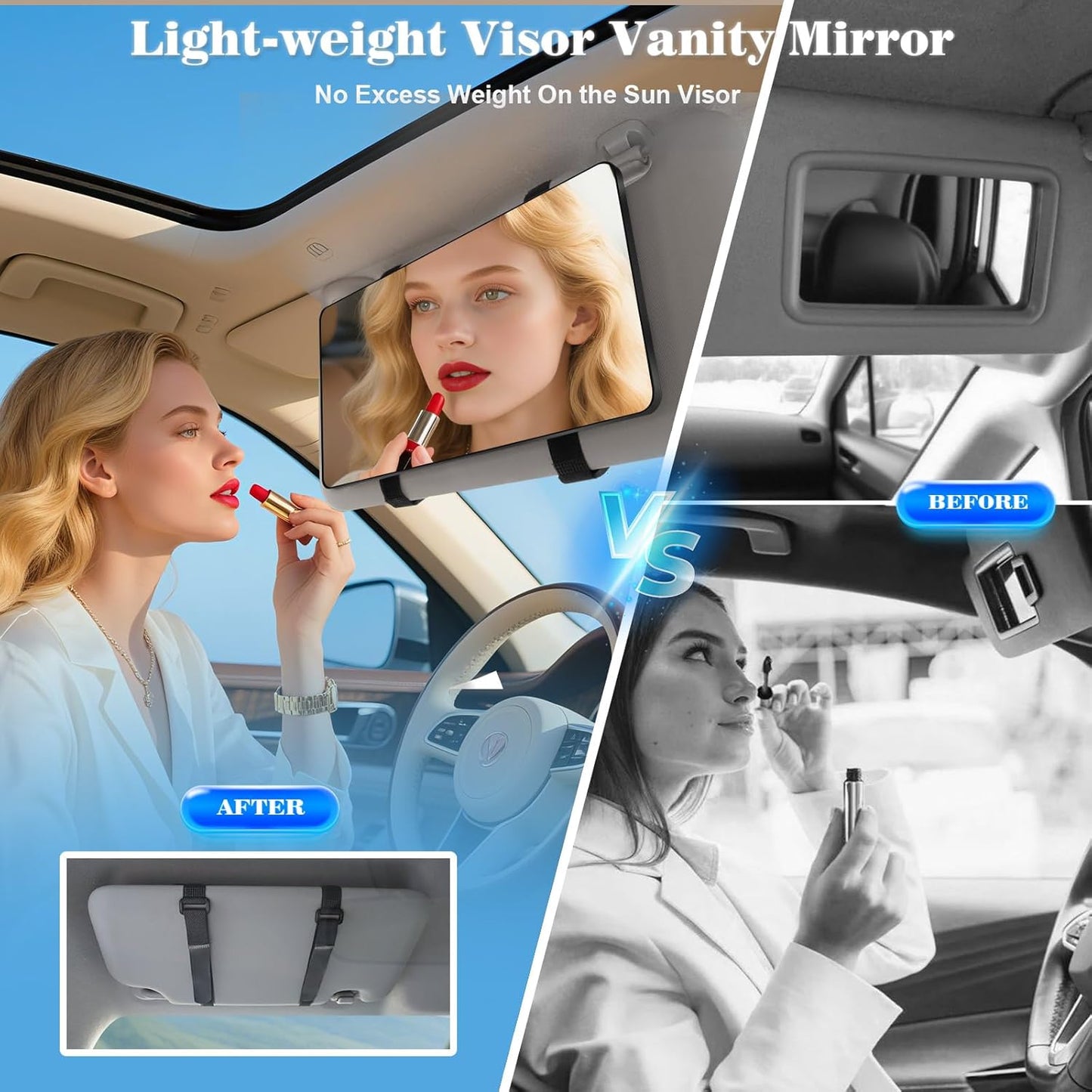 Espejo visera automóvil 10pulg vista amplia