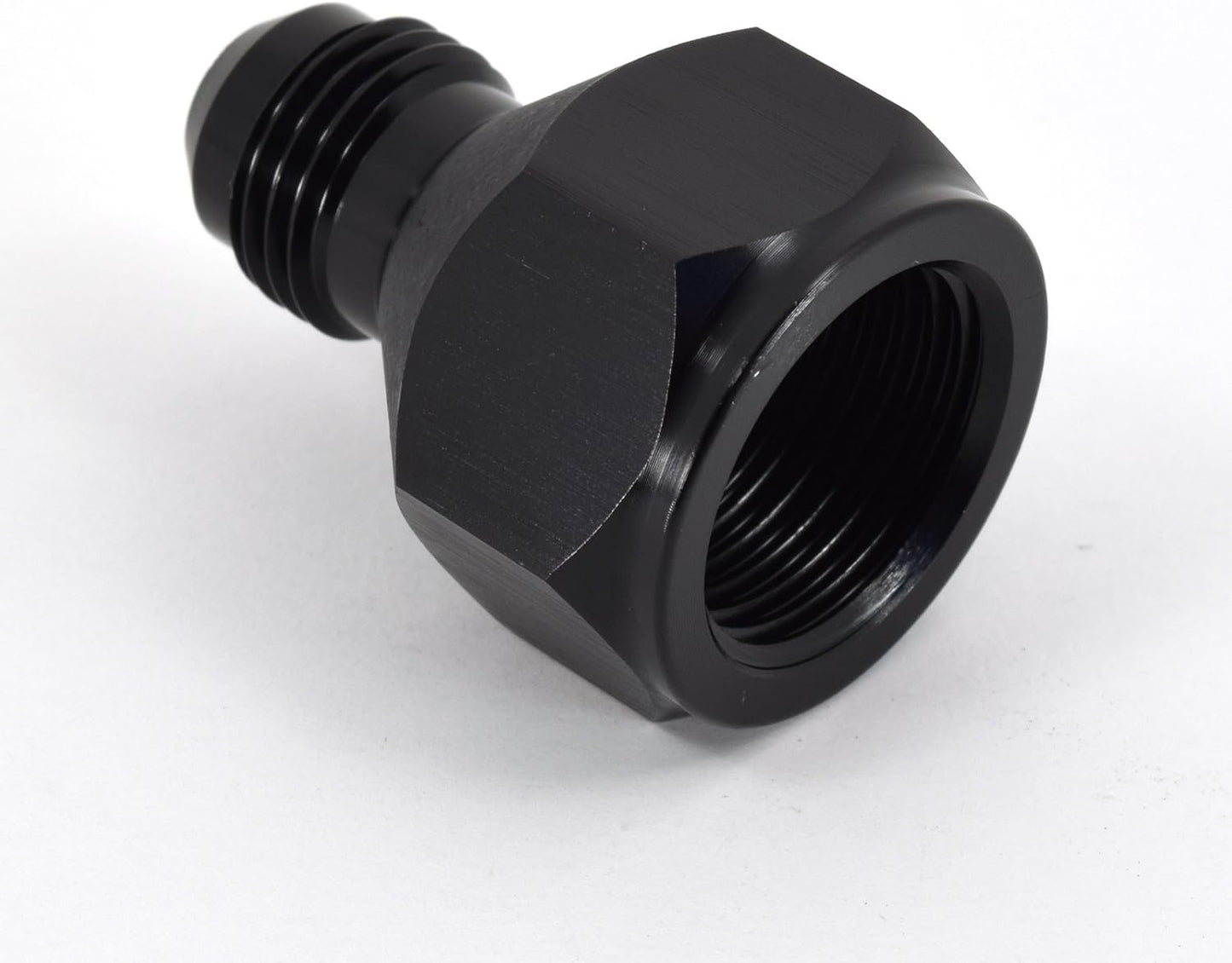 Reductor aluminio negro 8an hembra a 6an macho combustible