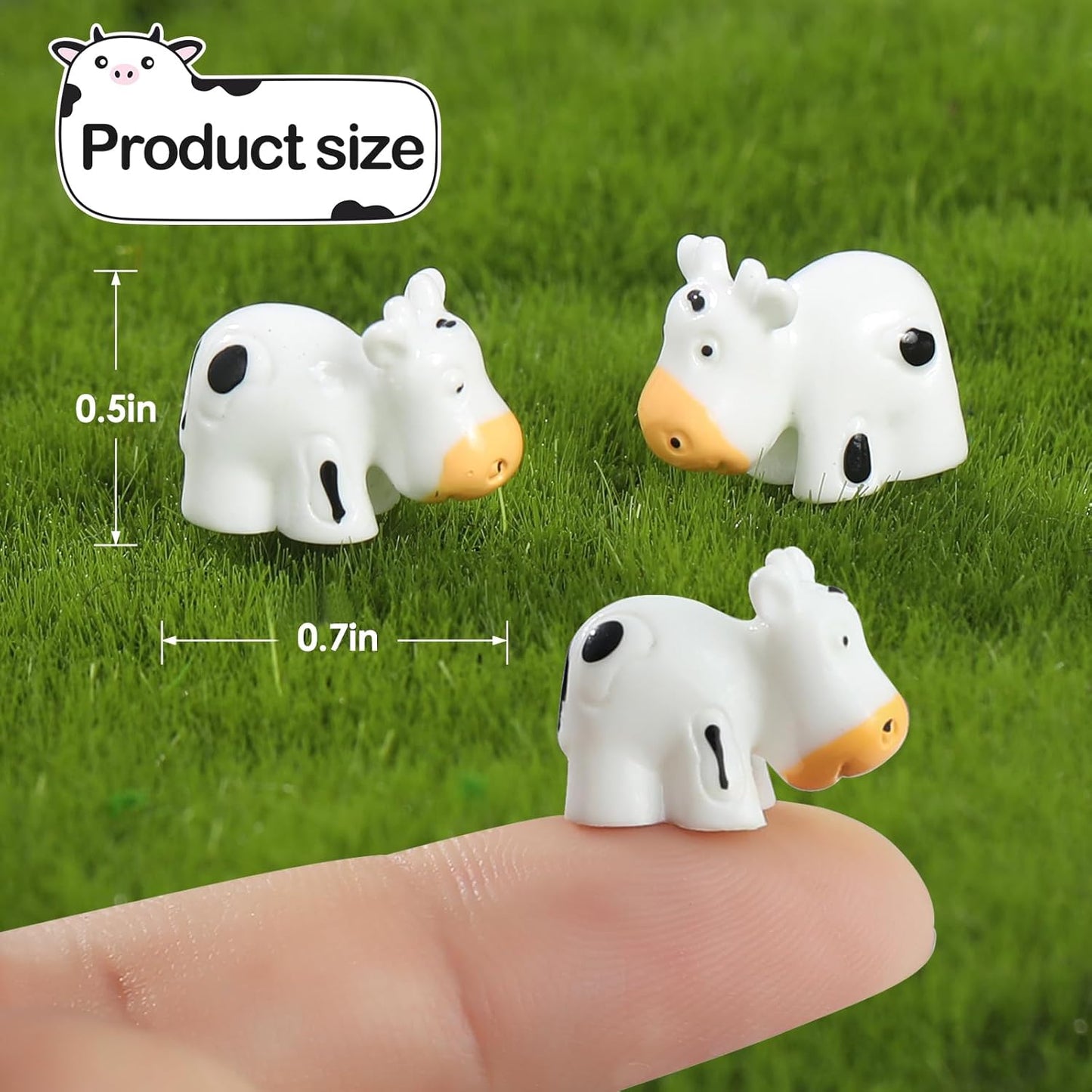 Set 100 figuras vacas resina decoración al aire libre mini jardín
