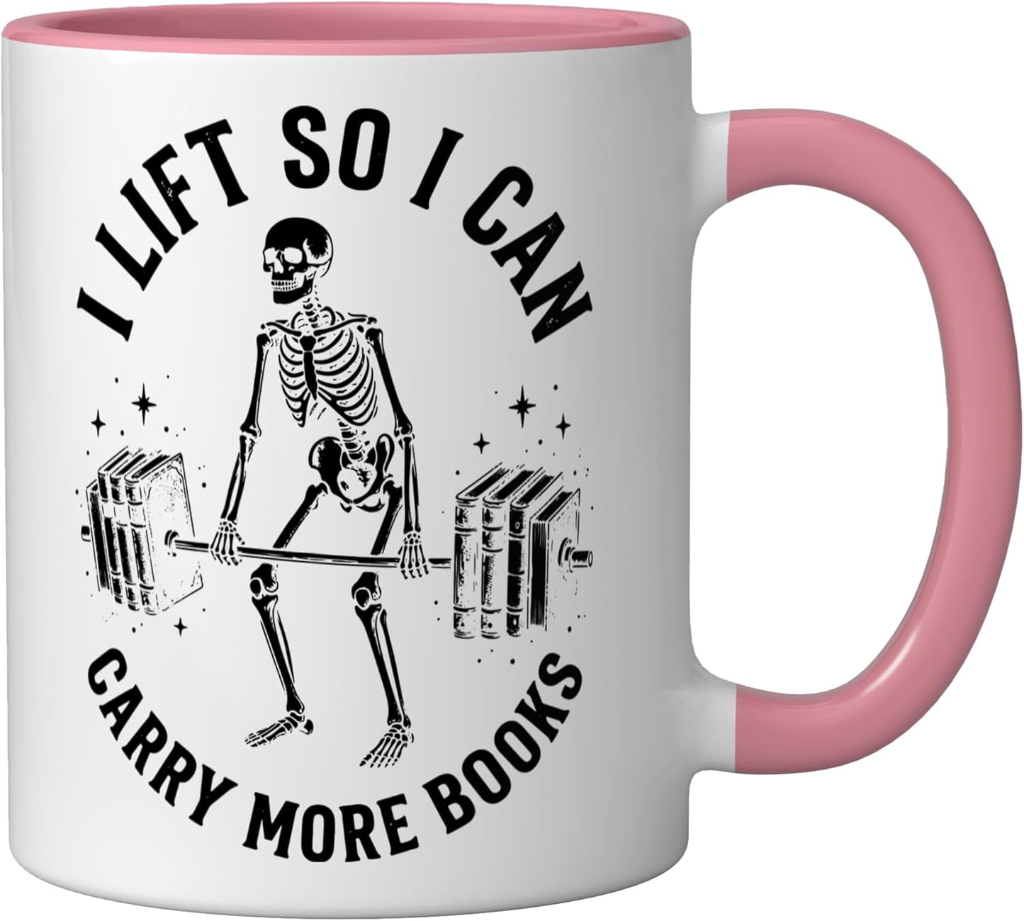 Taza Cerámica para Libros Rosa/Blanco