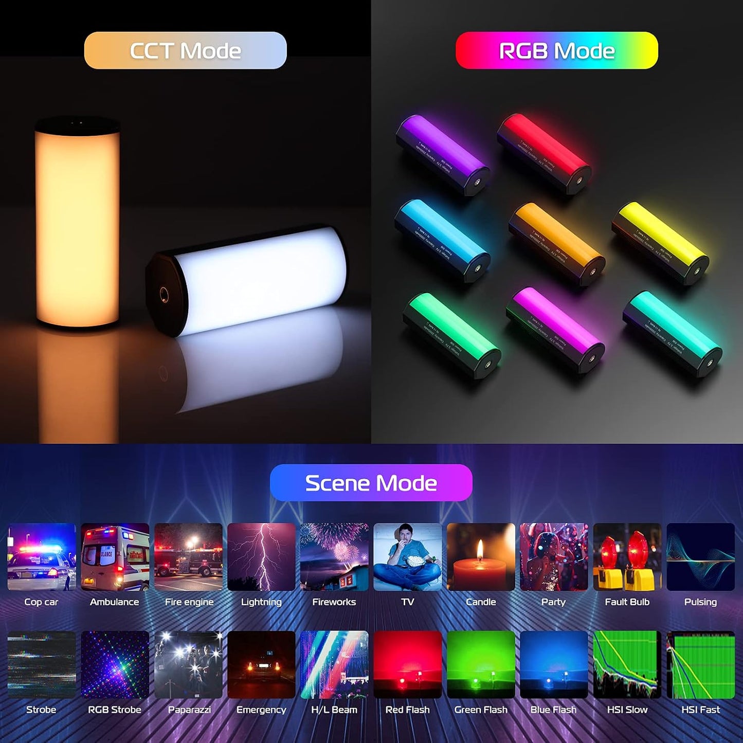 Varita luz magnética LED RGB 2500-9000K recargable 2000mAh
