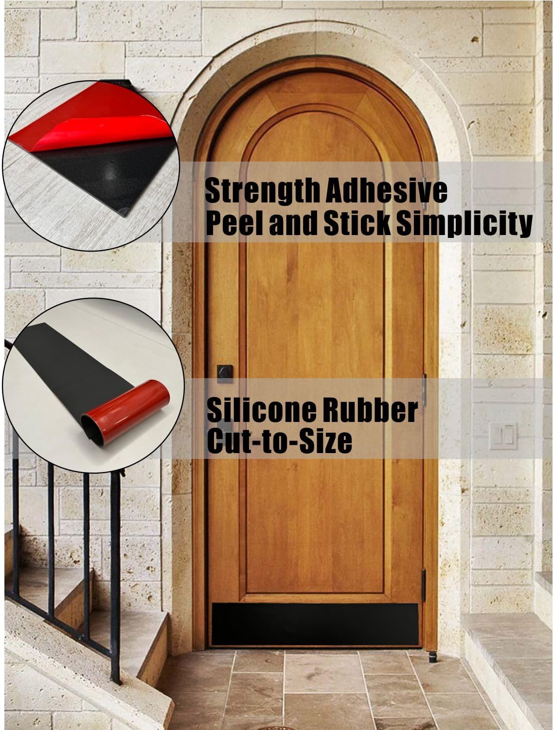 2 Placas silicona autoadhesivas para puerta 6x36pulg negro