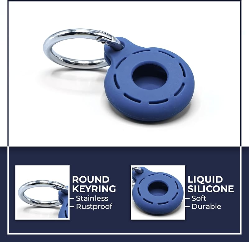 4 Soportes Airtag resistentes azul con accesorios