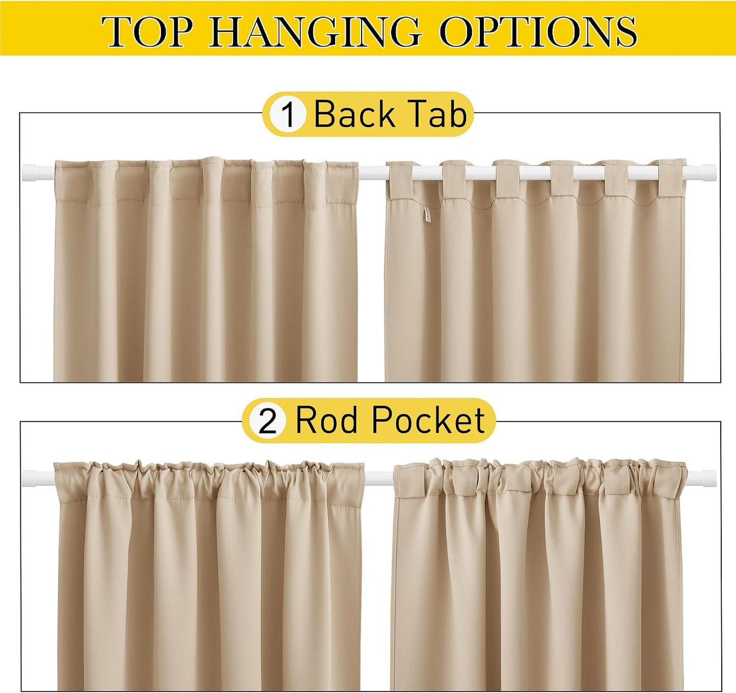 2 Cortinas exteriores impermeables con bolsillo y pestaña