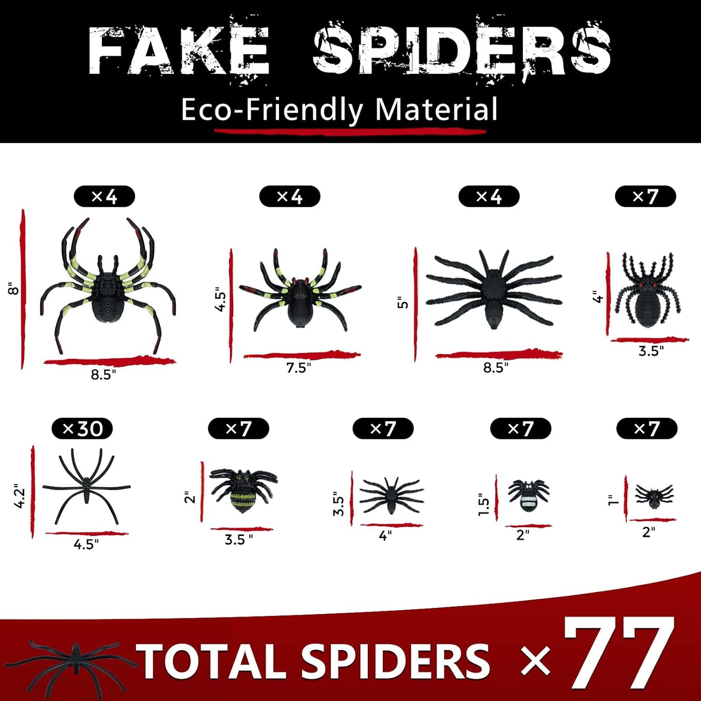 Telas araña 1000ft2 Halloween con 77 arañas falsas