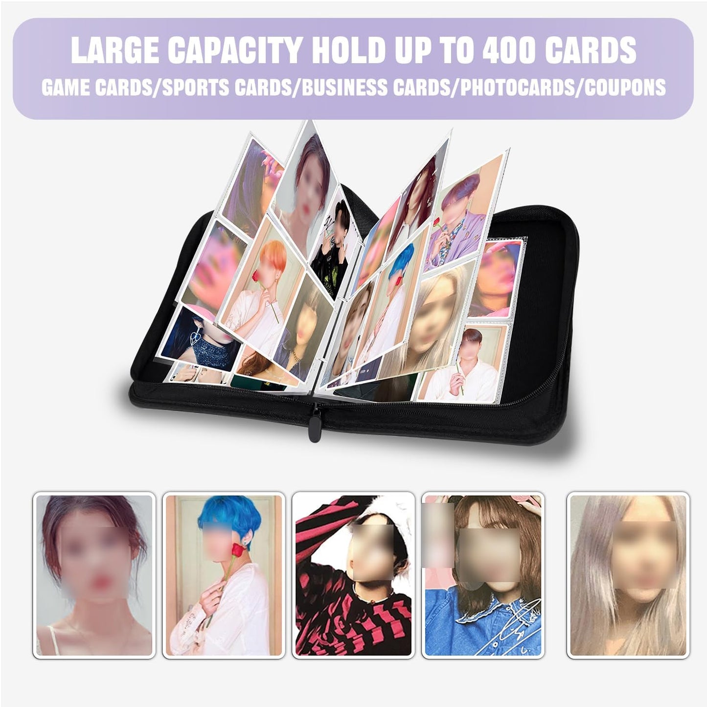 Carpeta A5 piel 50 pags 4 bolsillos 400 soportes
