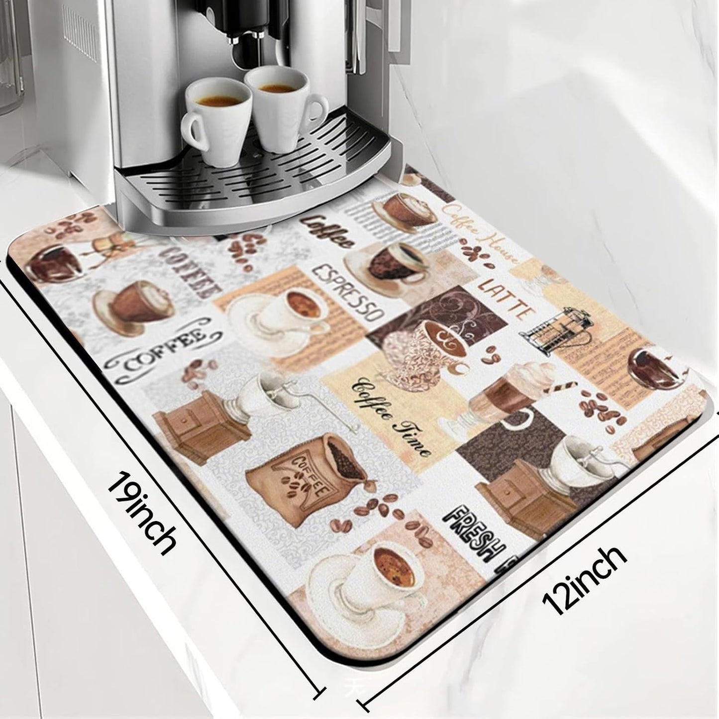 Tapete silicona encimera cocina 19x12pulg impermeable