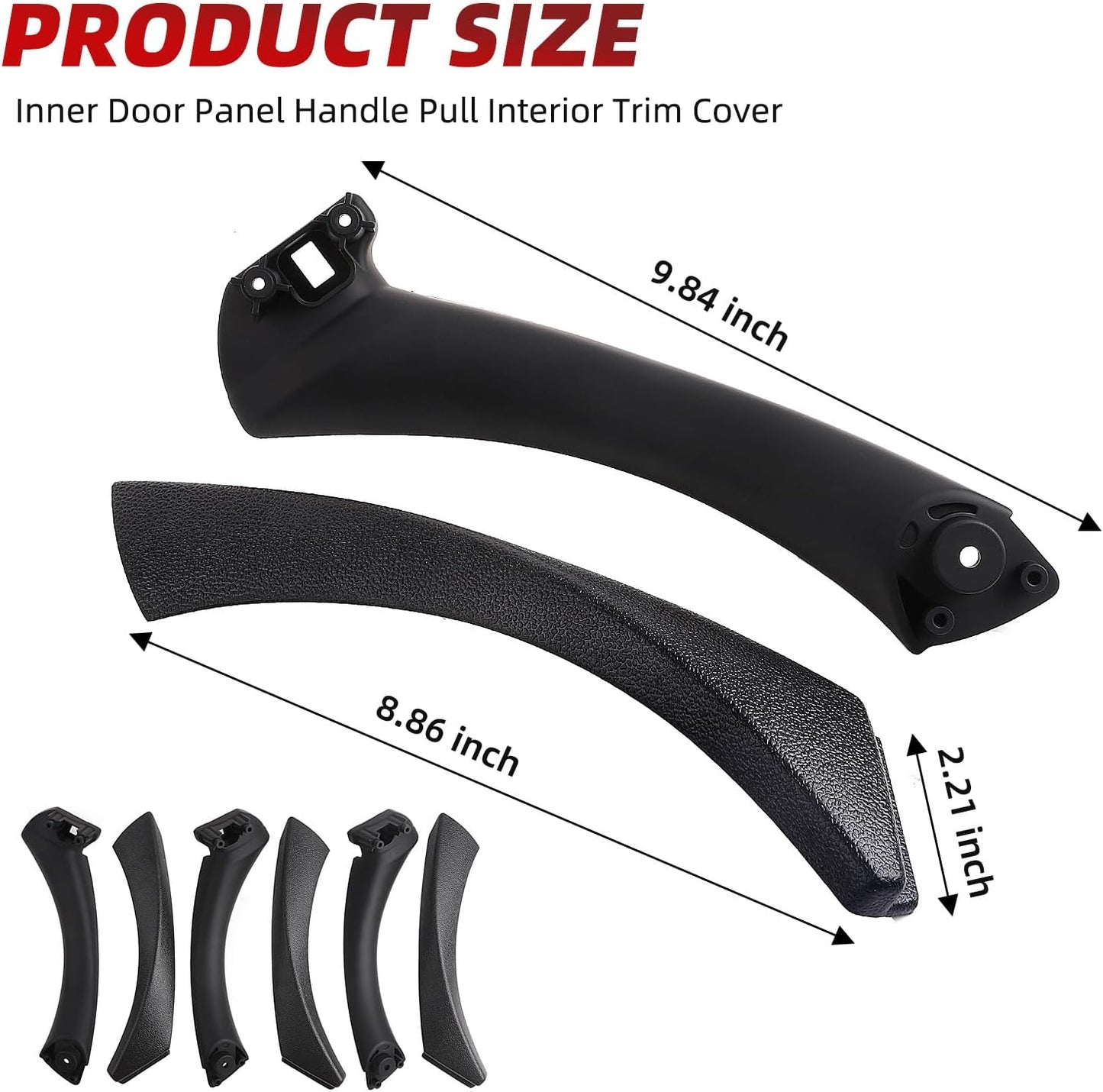 Set manijas interiores BMW Serie 3 2004-11 3, negro
