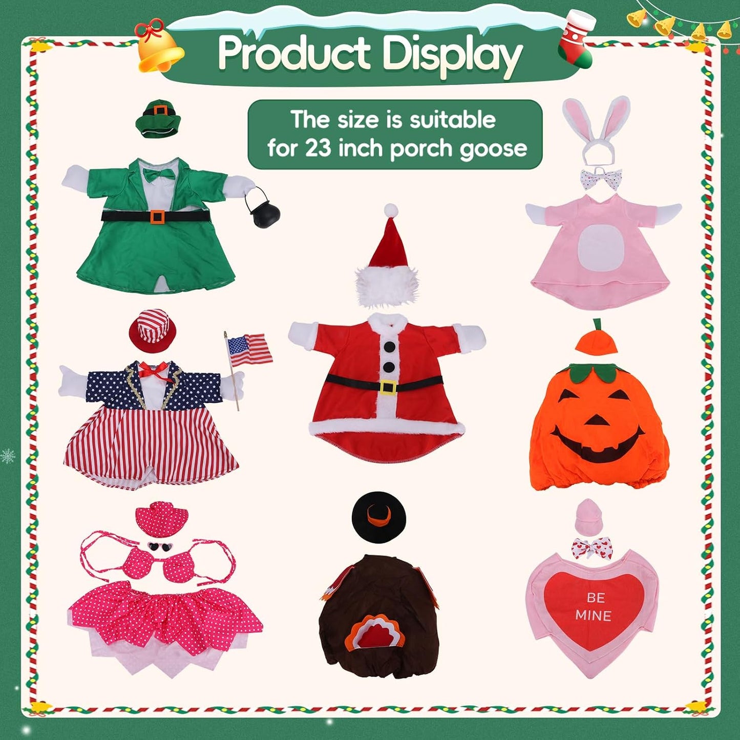 8 Trajes Ganso Decoración Porche Vacaciones Halloween