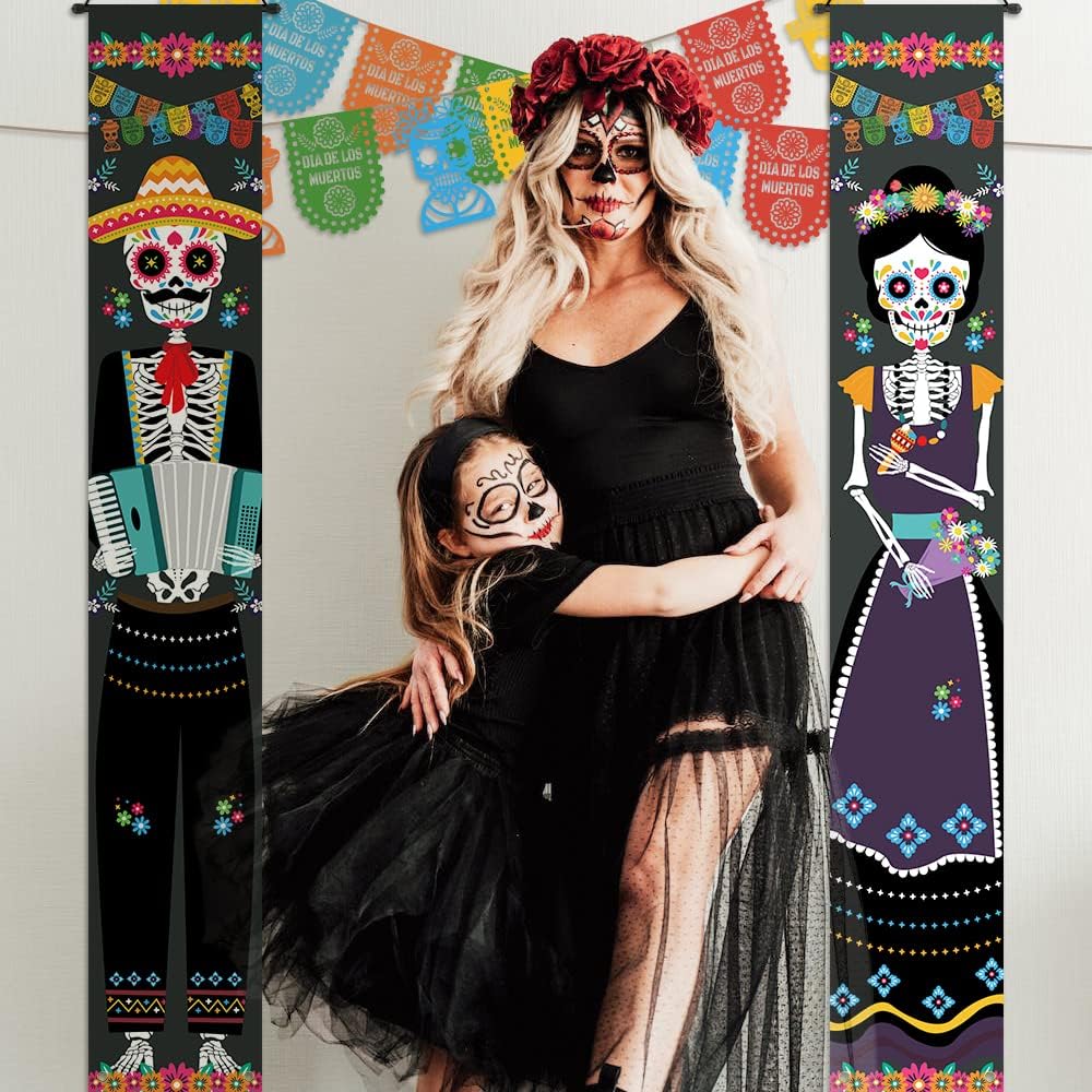 Cartel Día de los Muertos 2 Pzas 11.8x70.9"