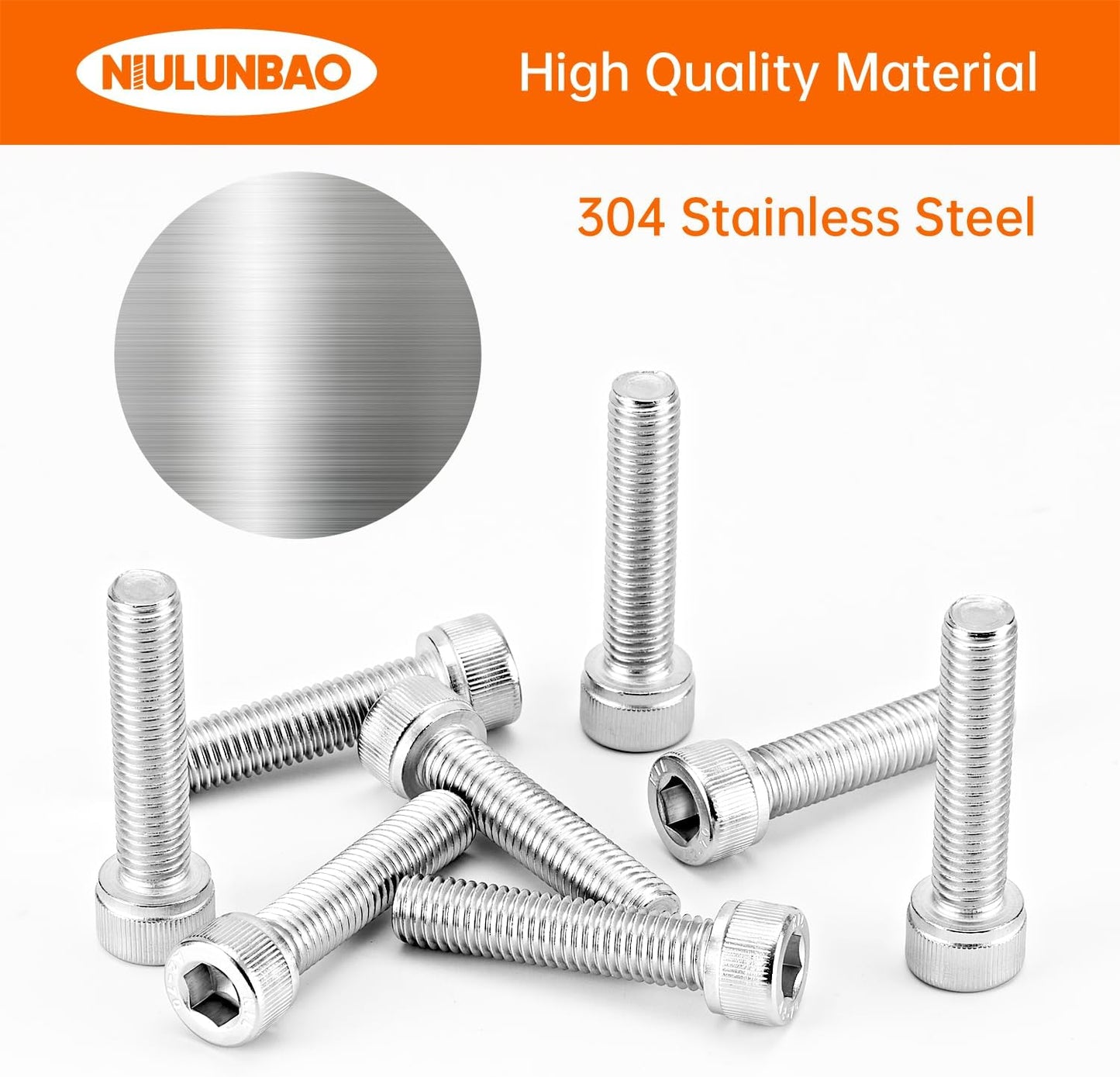 Tornillos hex M10 acero inox 304 brillante 6 uds
