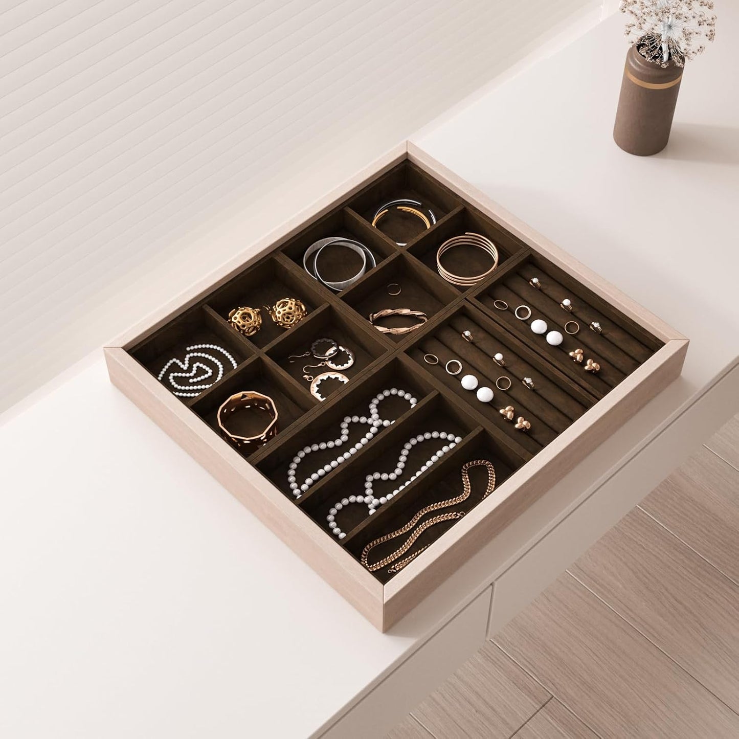 Papel tapiz de fieltro con forro de terciopelo suave para cajones y cajas de joyas