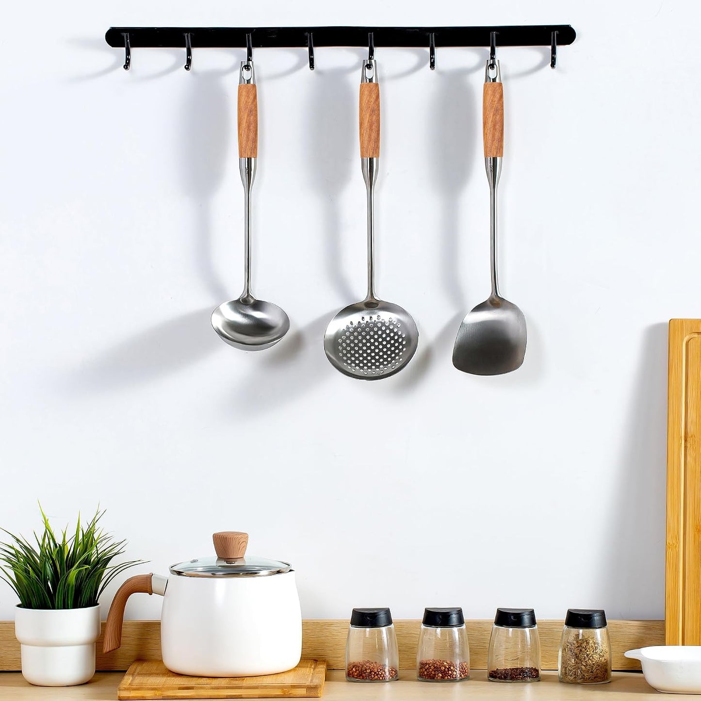 Juego 3 Pzas Utensilios Wok Acero Inox 14-15pulg