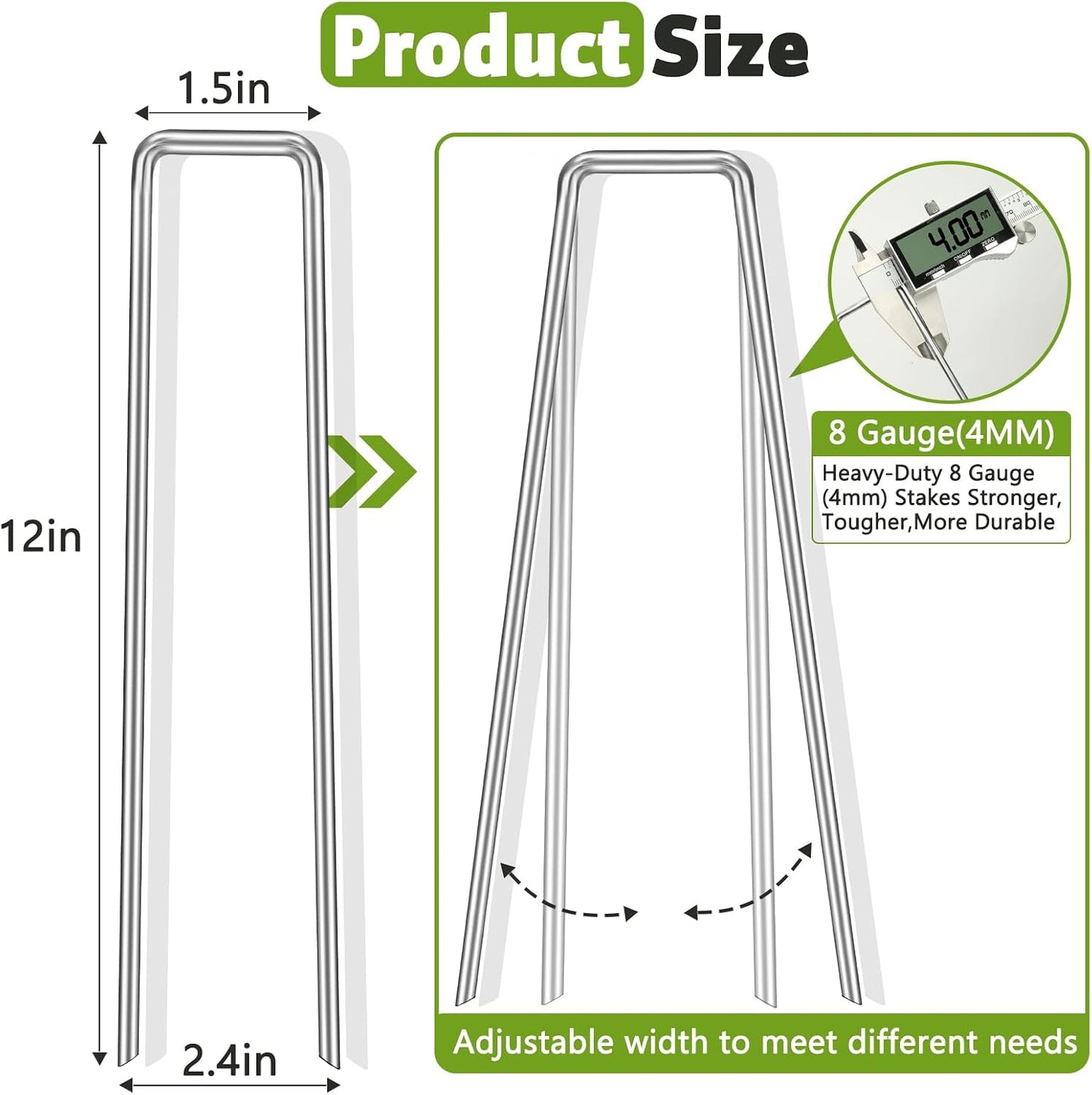 Grapas jardín 12pulg galvanizadas pack 15