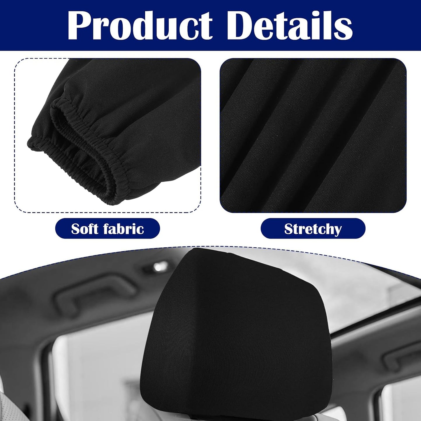 2 fundas reposacabezas auto universal suave tela negro