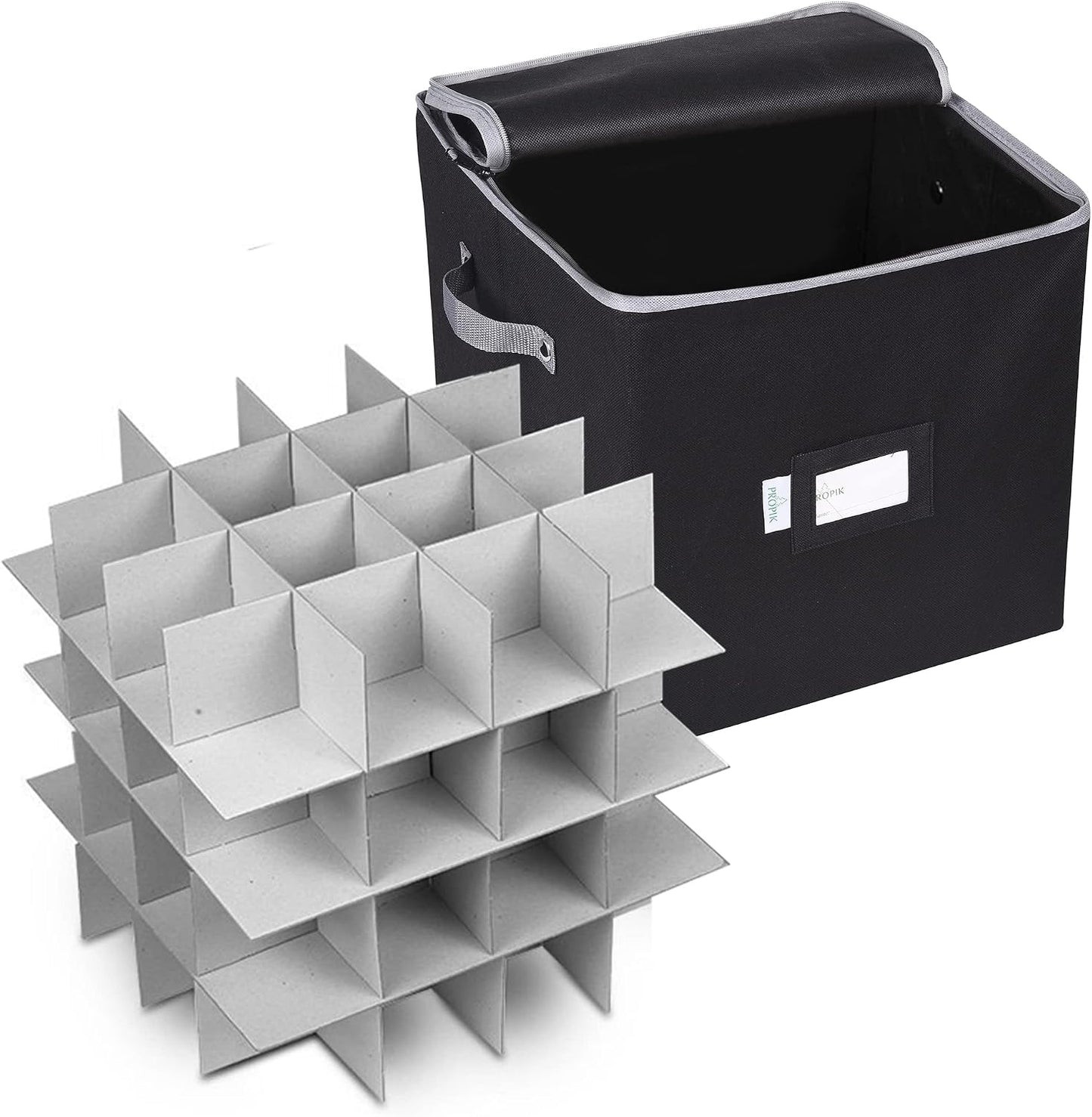Caja almacenamiento adornos navideños 4 niveles 64 bolas