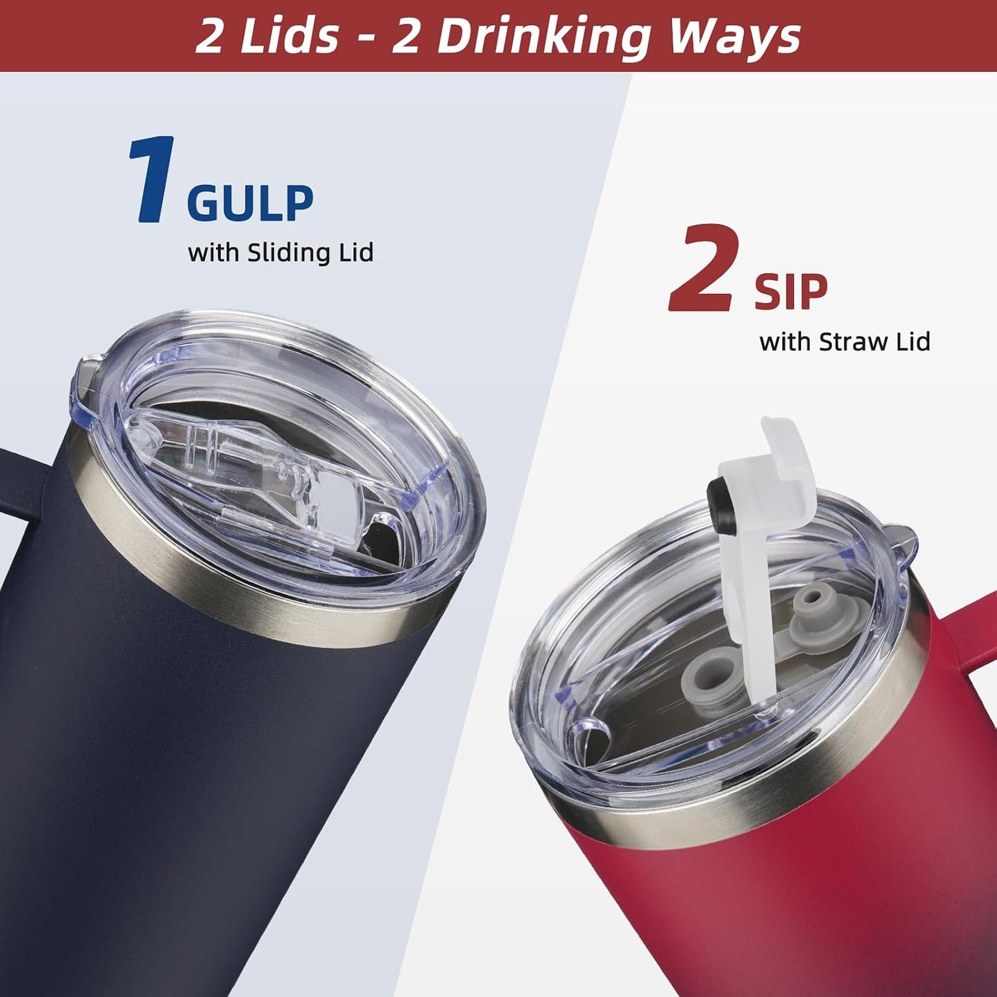 Taza café acero inox doble pared 25oz con 2 tapas sin BPA