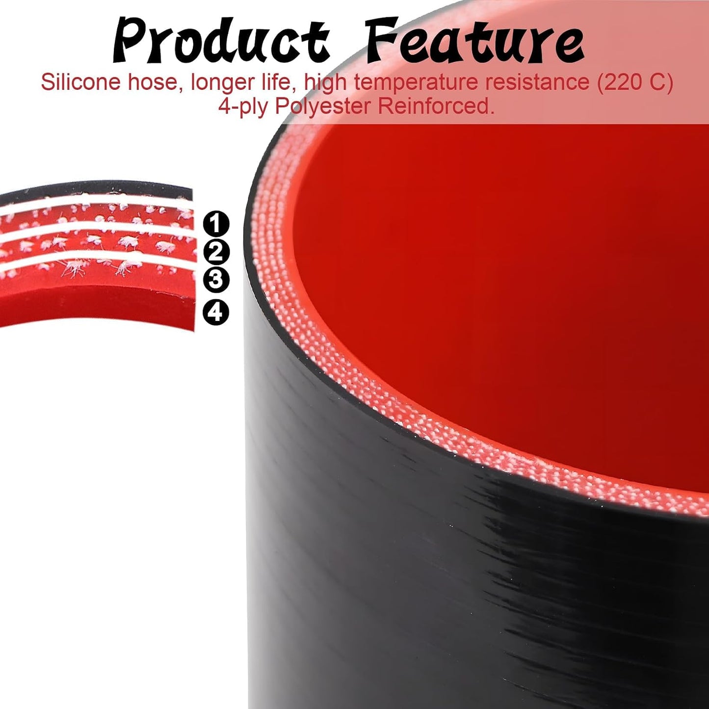 Acoplador manguera silicona 4" 4 capas alta temp