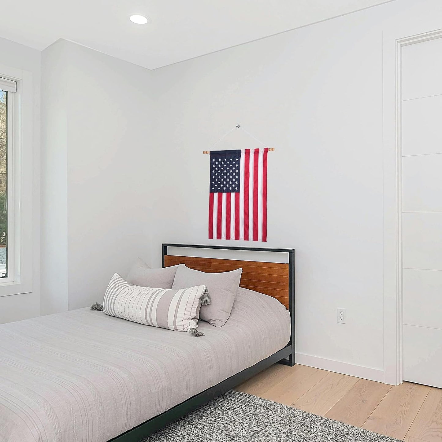 Bandera EE.UU. 28x40pulg doble cara para jardín