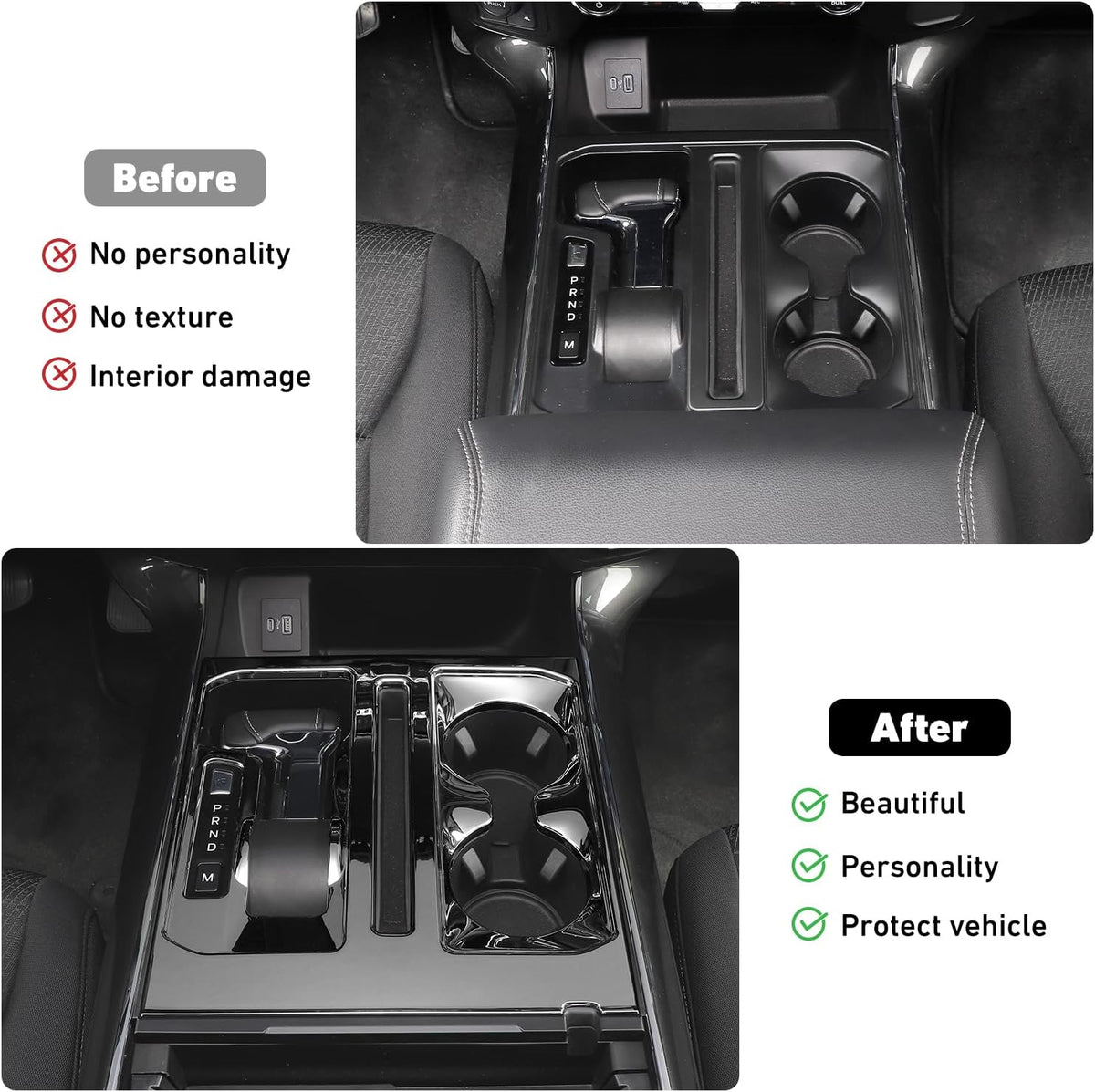Panel palanca cambios Ford F-150 cubierta portavasos cromado