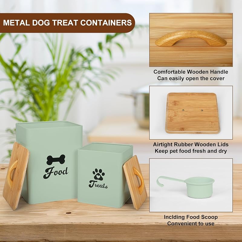 Contenedor alimentos perros 2 pzas tapa hermética 73lb verde