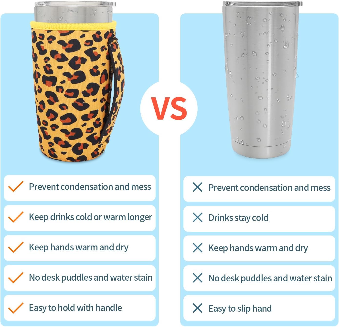 Funda neopreno taza 20-32oz con mango reutilizable