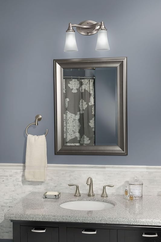 Accesorio baño doble montaje 2 luces vidrio esmerilado