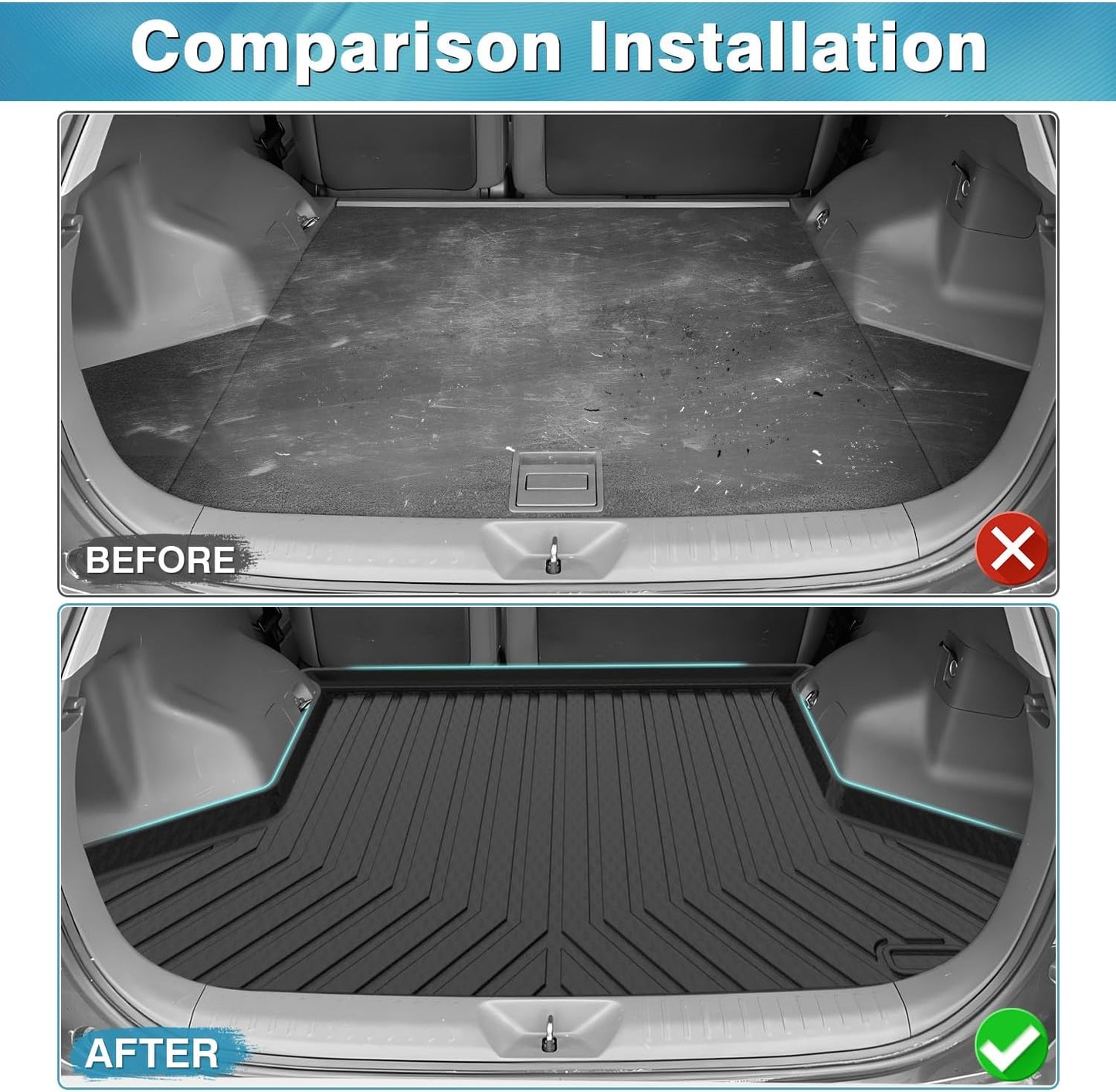 Forro carga Toyota Prius V 12-17 alfombrilla trasera negra