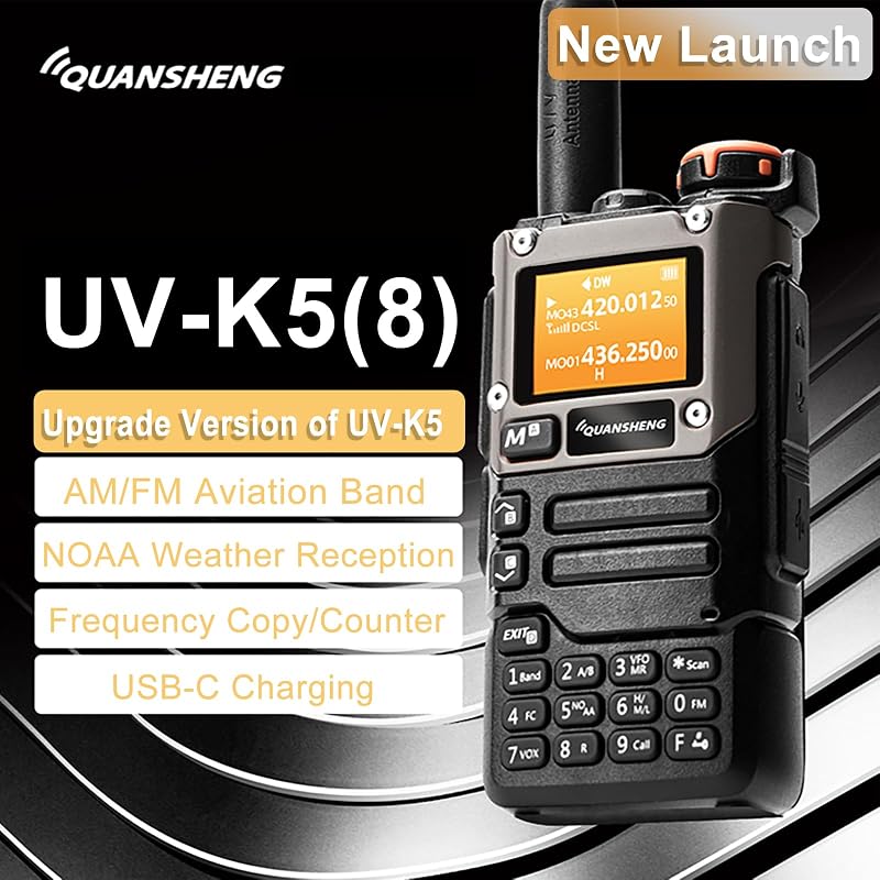 Radio UV-K5 USB-C 5W Doble Banda AM/FM Walkie Talkie