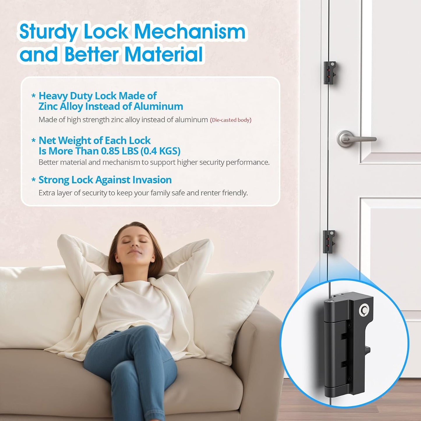 Cerradura puerta seguridad interior para niños